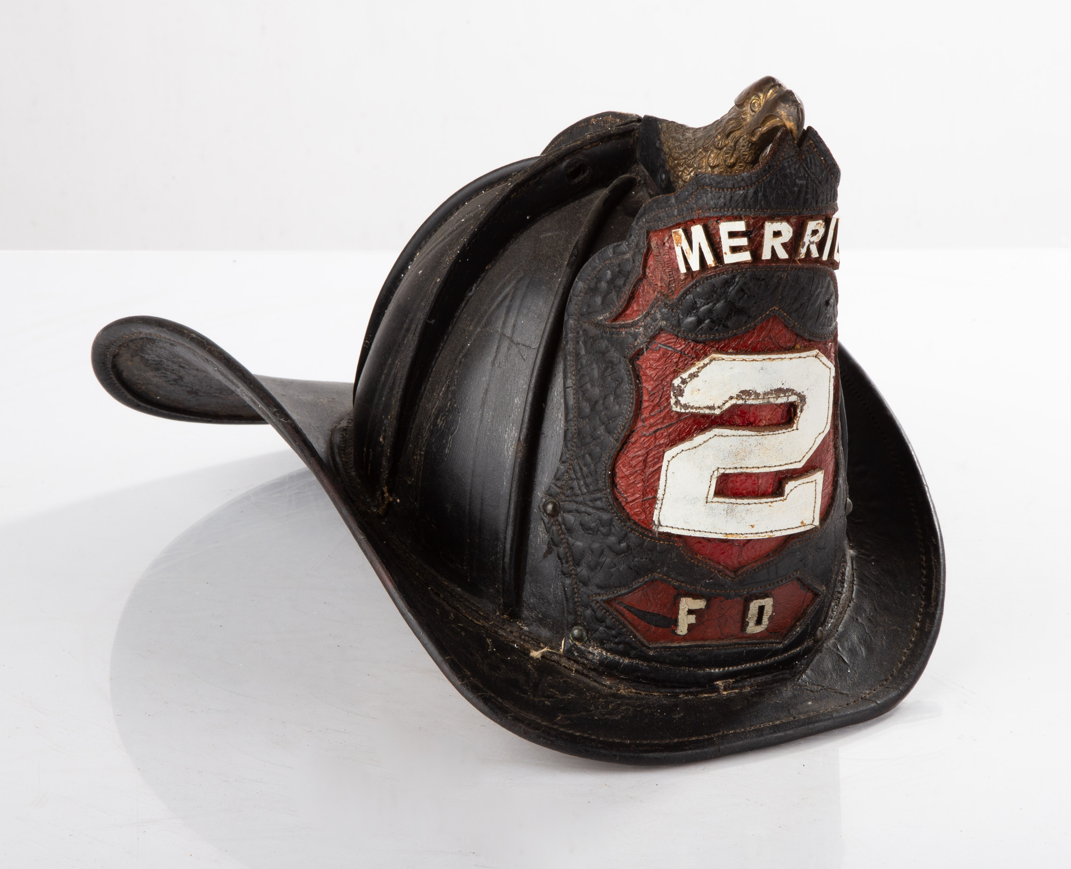 MERRILL LEATHER FIREMAN'S HELMET