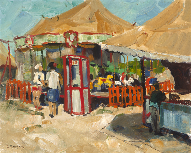 Merry-Go-Round at a circus oil on