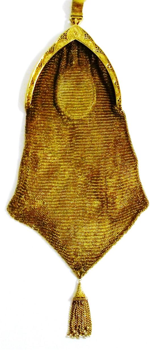 MESH PURSE:14K yellow gold 