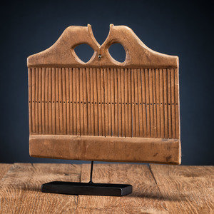 Meskwaki Wood Heddle, with Horses