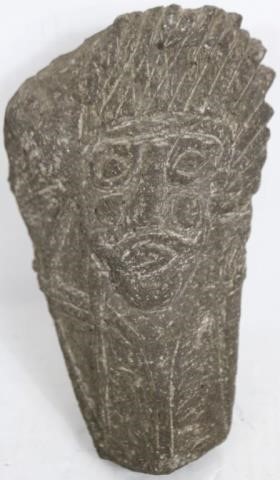 MESO AMERICAN CARVED STONE HEAD. 