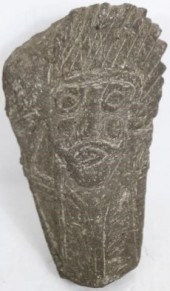 MESO AMERICAN CARVED STONE HEA