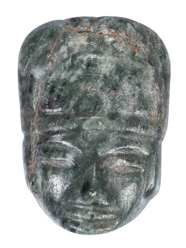 MESOAMERICAN CARVED JADE MASK