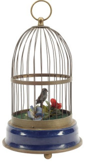METAL &AMP; ENAMEL BIRD CAGE W