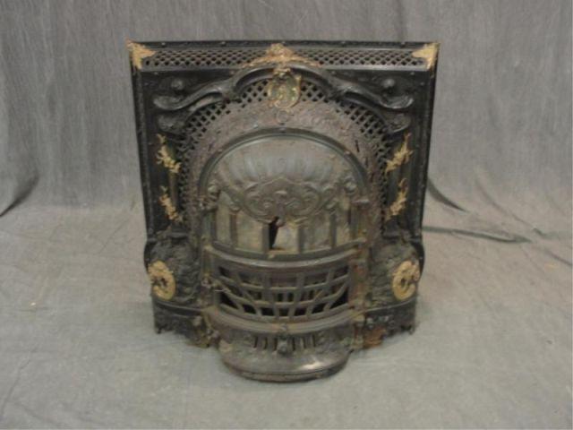 Metal and Bronze Mounted Fireplace.