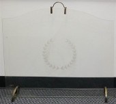 METAL AND GLASS FIRE SCREEN, H