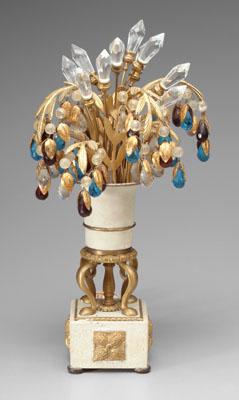 Metal and glass lamp, painted metal
