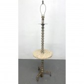 Metal and Travertine lamp tabl