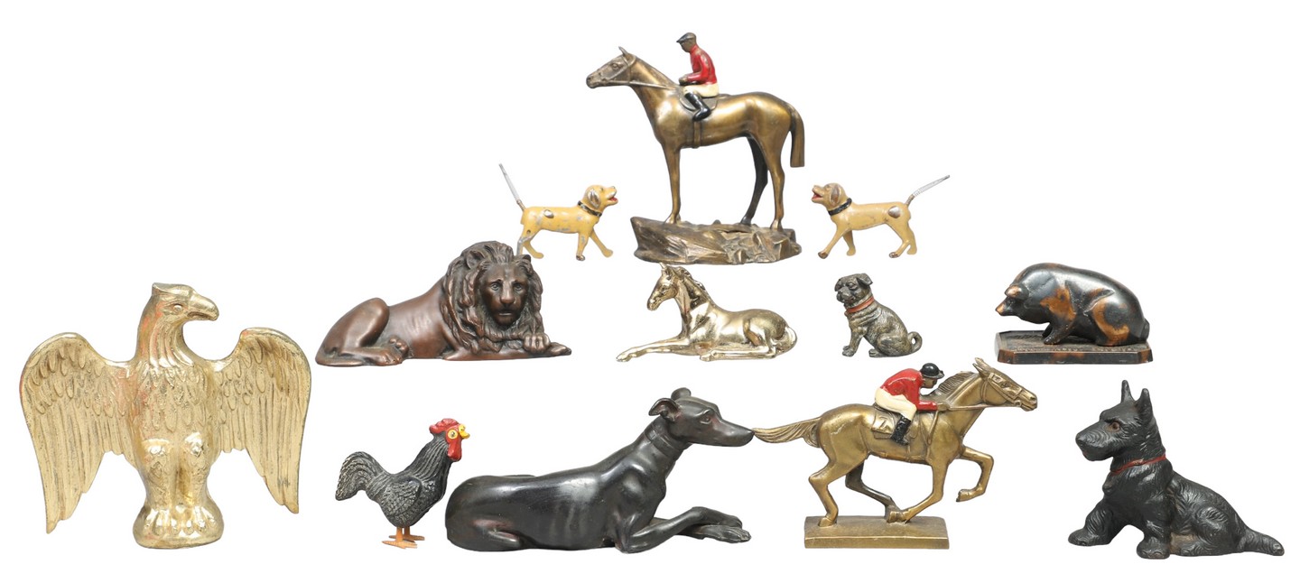Metal animal and figural sculptures