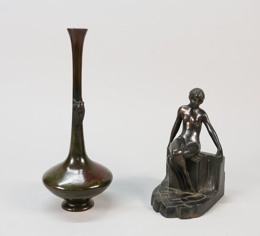 METAL ART DECO SCULPTURE AND BRONZE