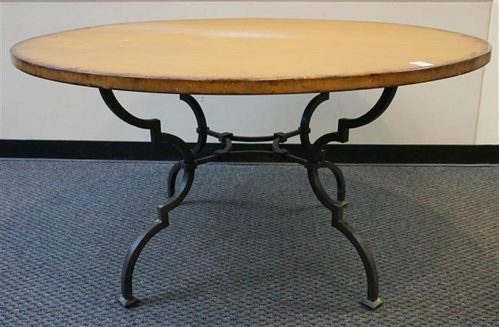 METAL BASE FRUITWOOD ROUND TOP