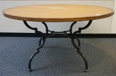 METAL BASE FRUITWOOD ROUND TOP