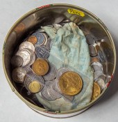 METAL CAN FILLED WITH WORLD CO