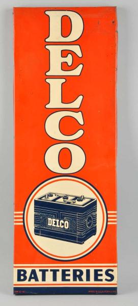 Metal Delco Batteries Sign. 