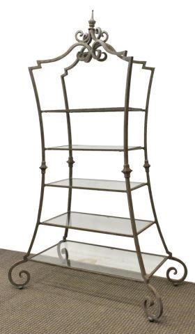 METAL DISPLAY ETAGERE W/ FIVE GLASS
