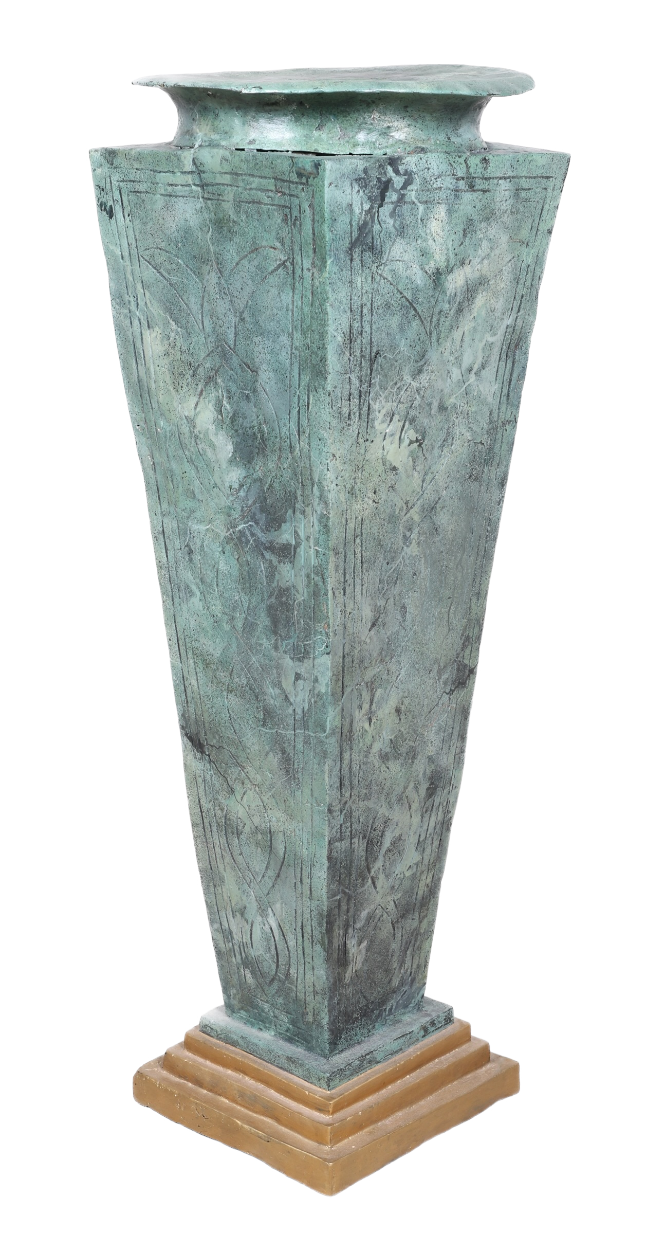 Metal distressed green painted