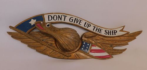 METAL EAGLE SHIP PLAQUEOld