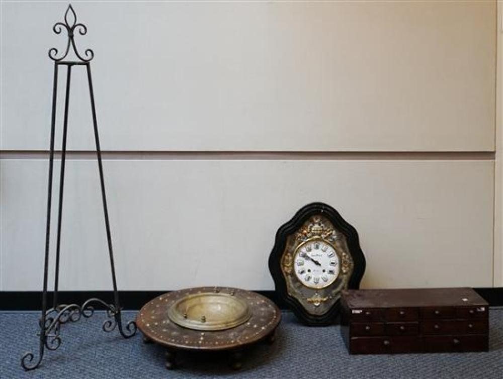 METAL EASEL, LOUIS DUES CLOCK,