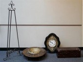 METAL EASEL, LOUIS DUES CLOCK,