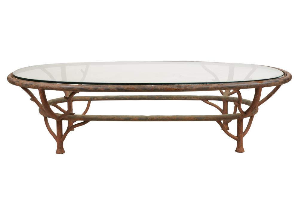 METAL FAUX BOIS OVAL COFFEE