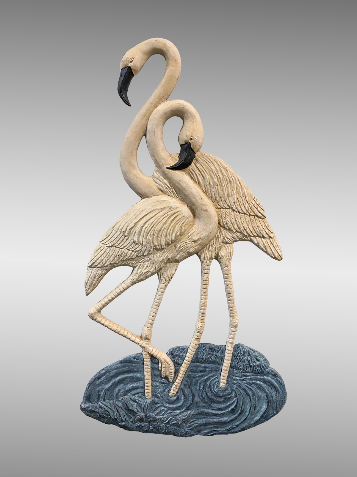 METAL FLAMINGO WALL ART: Cast