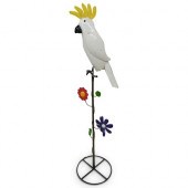 METAL FOLK ART COCKATOO SCULPT