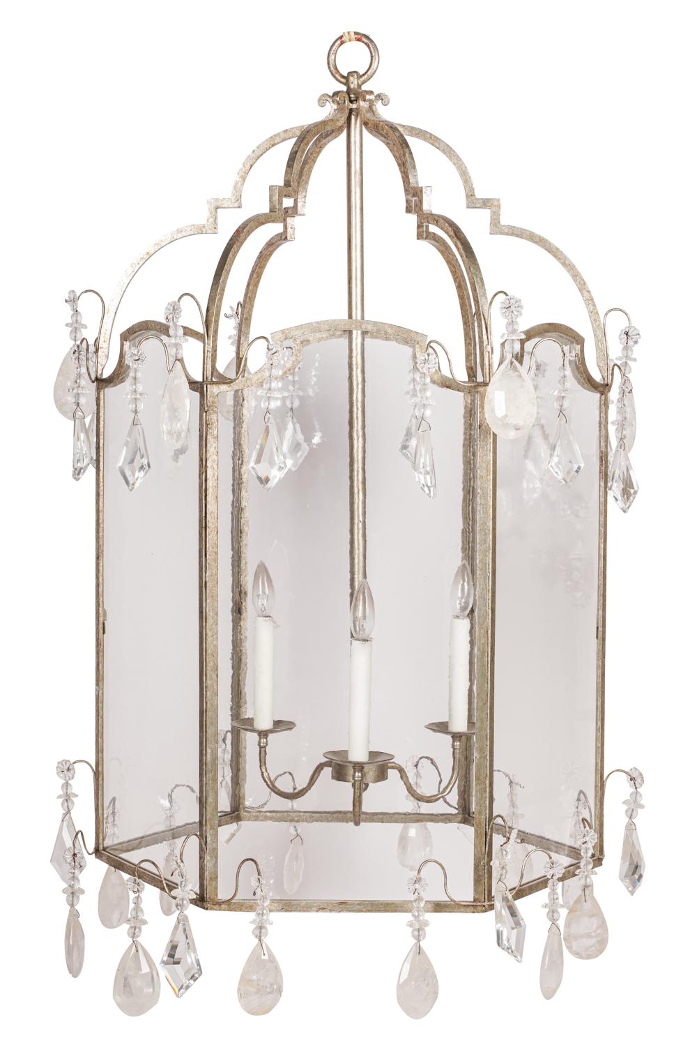 METAL & GLASS CHANDELIERwith