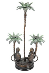 METAL MONKEY & PALM TREE CANDL