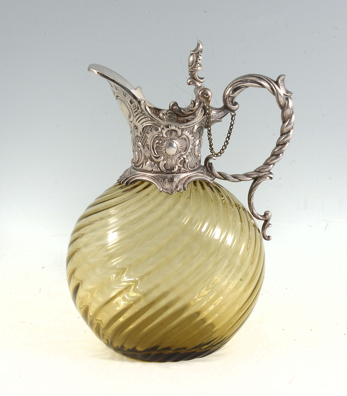 METAL MOUNTED CLARET JUG: Claret