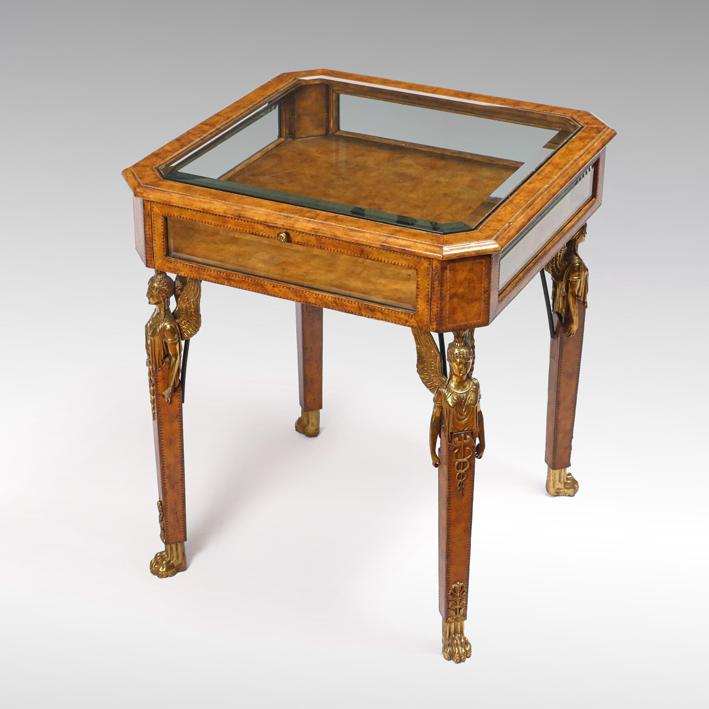 METAL MOUNTED CURIO TABLE BY