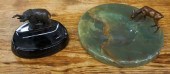 METAL MOUNTED DEER STONE ASHTR