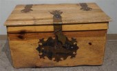 METAL MOUNTED FRUITWOOD TRUNK,