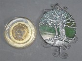 METAL MOUNTED SLAG GLASS 'TREE