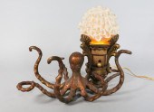 METAL OCTOPUS LAMP WITH POTTER