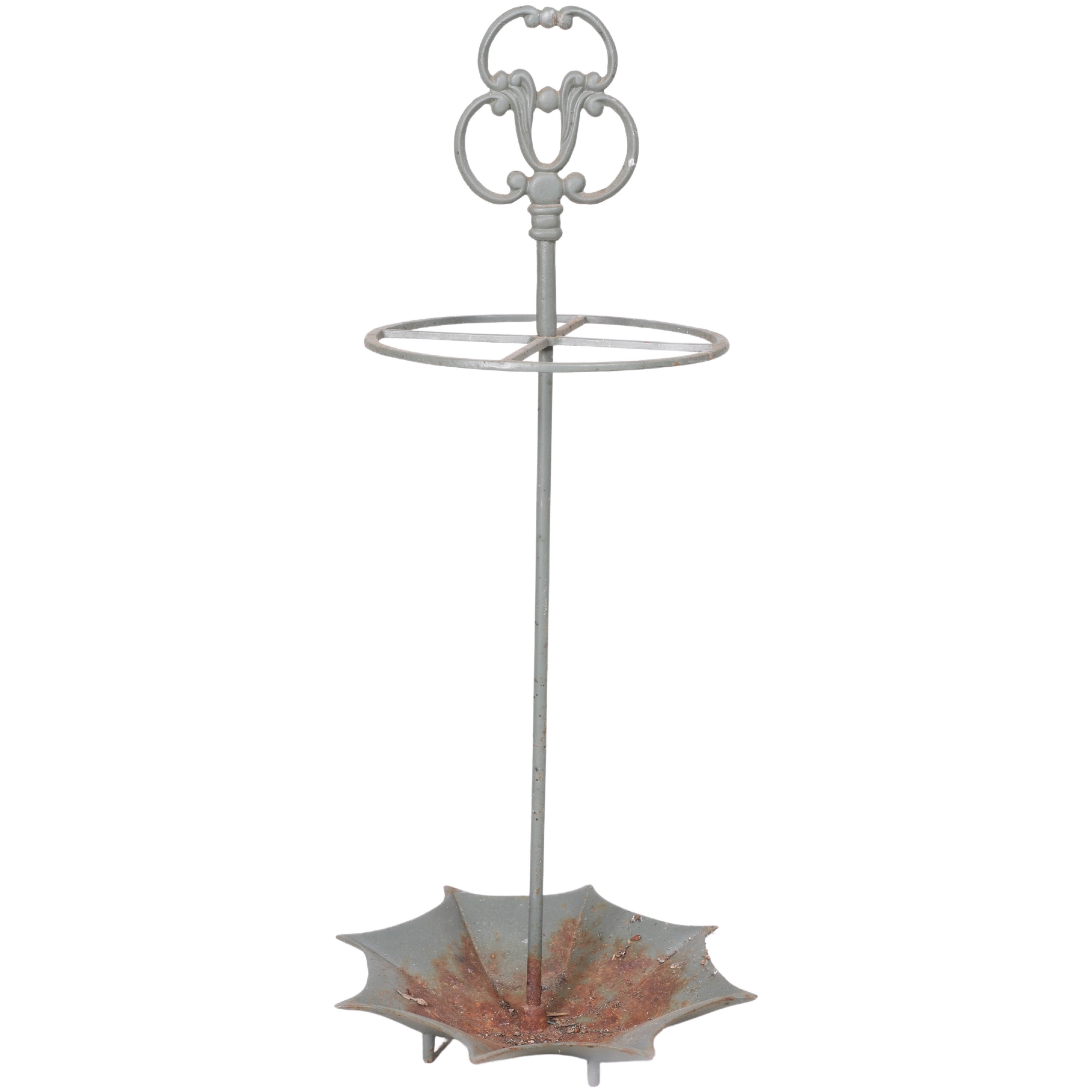 Metal painted umbrella stand, green
