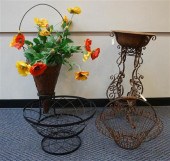 METAL PLANT STAND, A COPPER AN