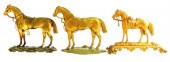 METAL SADDLED HORSE FIGURES, S