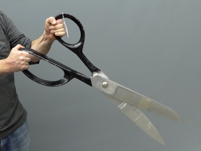 Metal scissors trade sign. 37'' Ht.