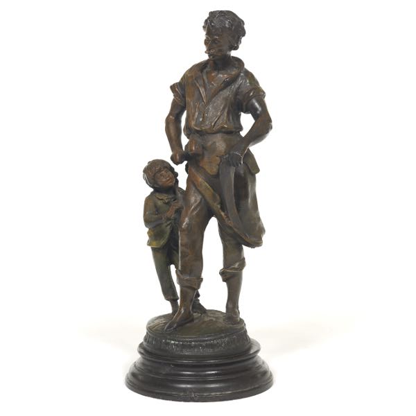 METAL SCULPTURE OF A BLACKSMITH 22"