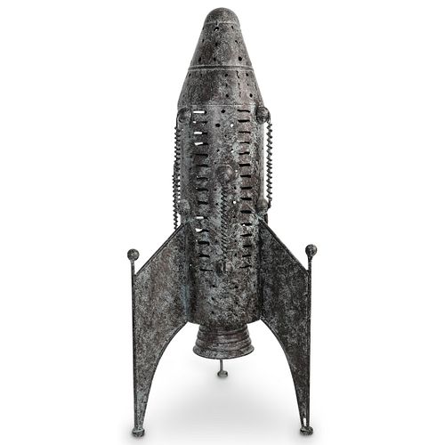 METAL SPACESHIP/ROCKET CANDLE