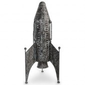 METAL SPACESHIP/ROCKET CANDLE