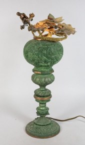 METAL URN TABLE LAMP WITH COPP