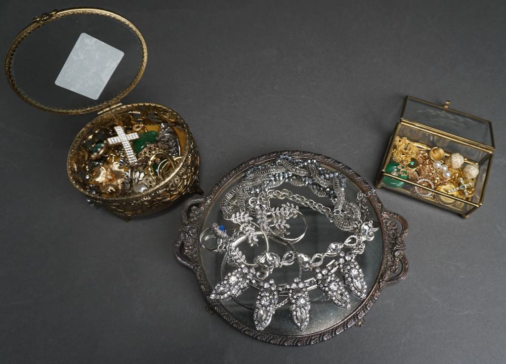 METAL VANITY TRAY, TWO BRASS