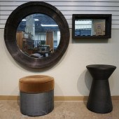 METAL WIRE FRAMED ROUND MIRROR