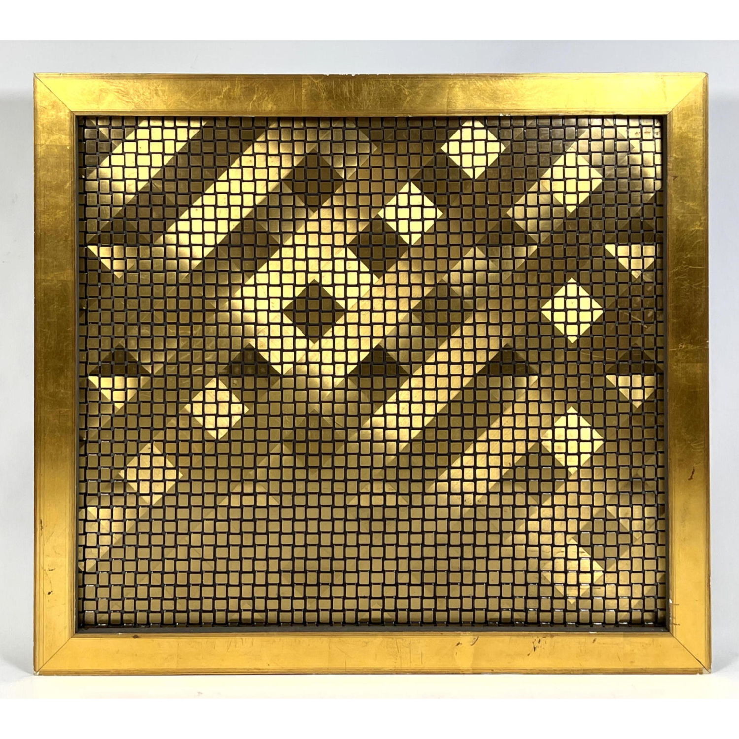 Metallic Op Art Wall Sculpture.