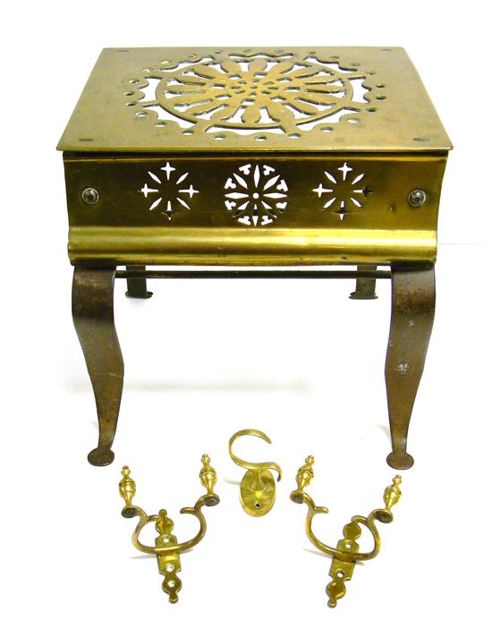 Metalworks  four pieces: brass