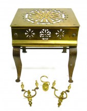 Metalworks  four pieces: brass