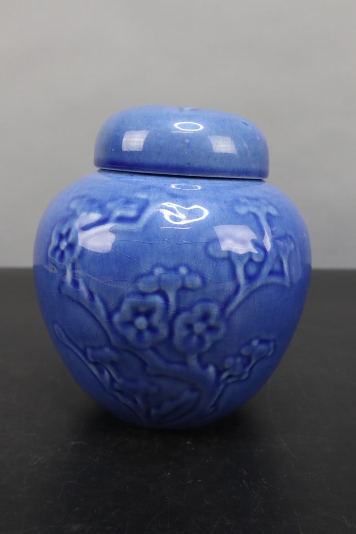 METLOX BLUE GINGER JAR WITH LID,