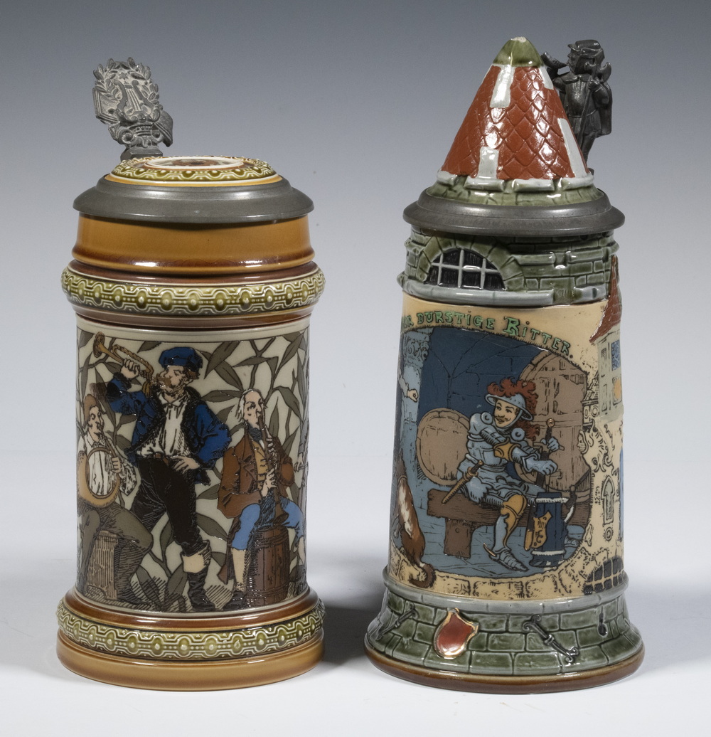 METTLACH 1/2-LITER BEER STEINS -