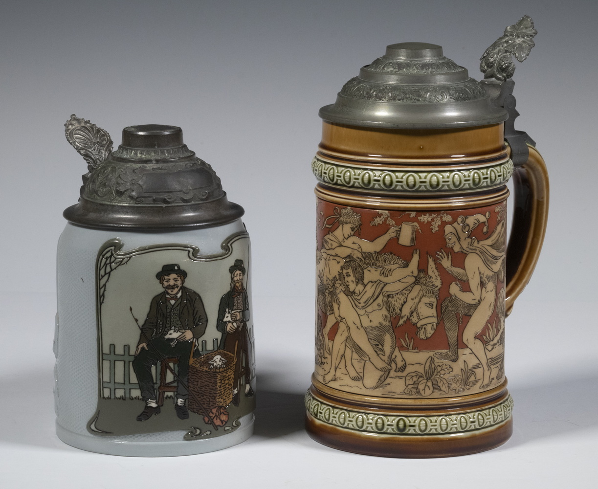 METTLACH 1/2-LITER BEER STEINS -